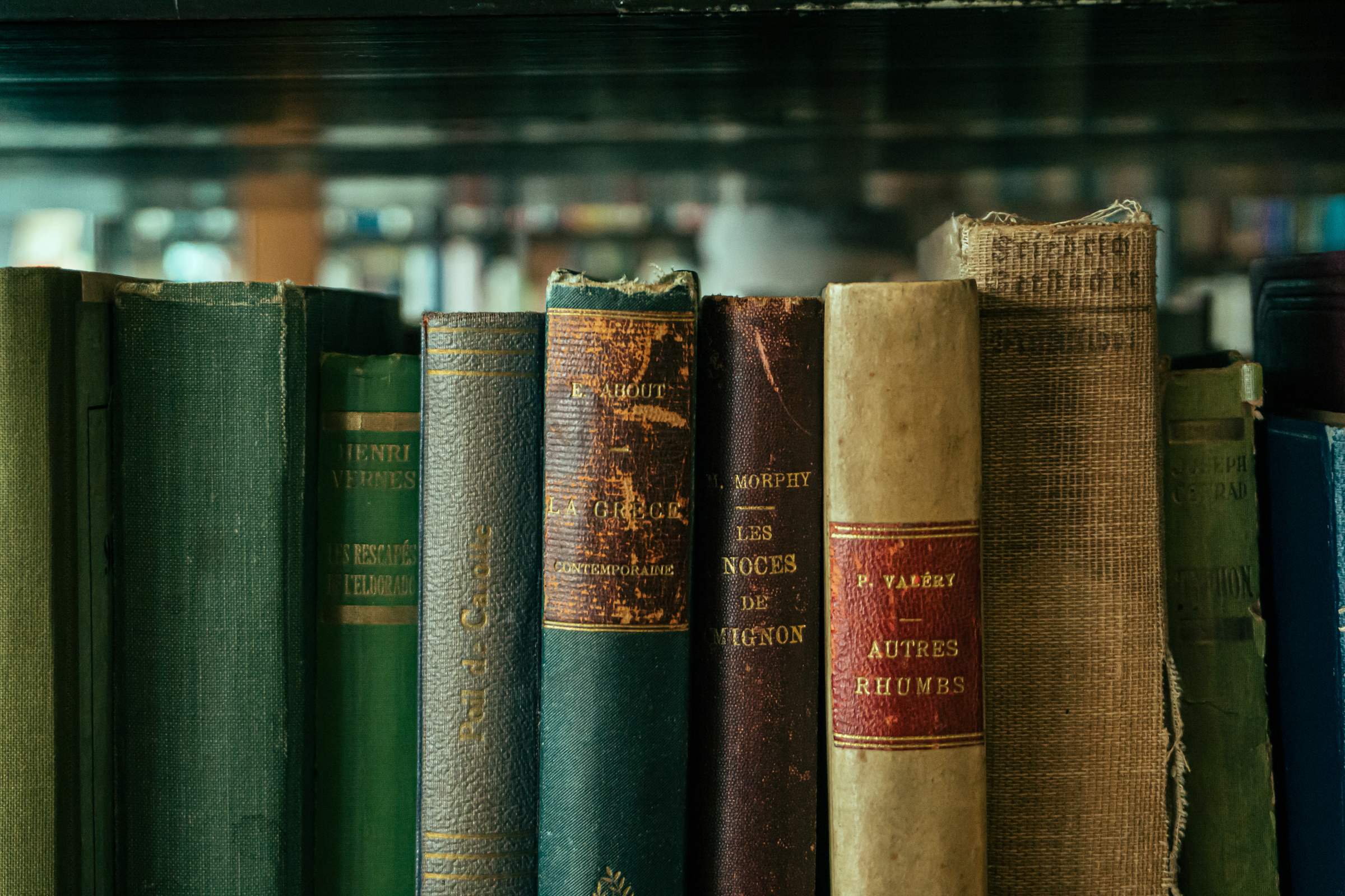 Old books in French, English, etc.