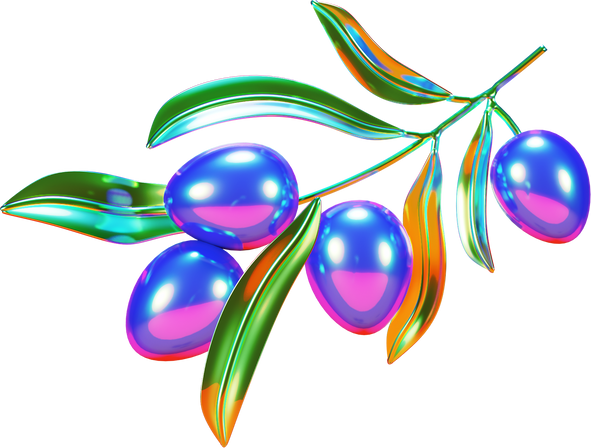 Holographic Chrome Olive Plant